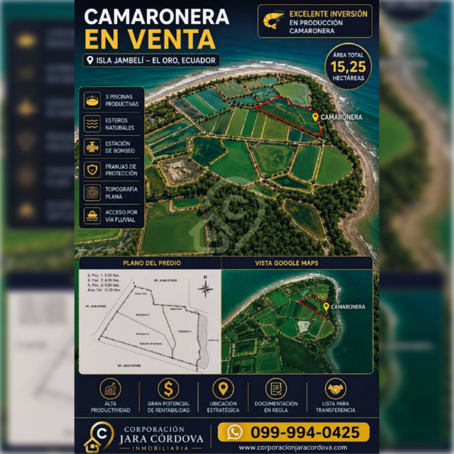 Camaronera en venta en Isla Jambelí – El Oro