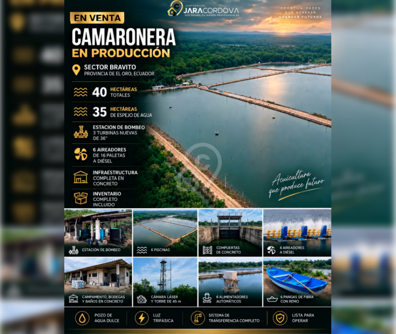 Camaronera en venta en Sector Bravito, El Oro